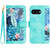Google Pixel 9a Floral Pattern Leather Phone Case with Lanyard - Green