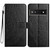 Google Pixel 9a Flower Embossed Leather Phone Case - Black