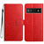 Google Pixel 9a Flower Embossed Leather Phone Case - Red