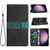 Google Pixel 9a Grid Stitching Leather Phone Case with Lanyard - Black