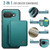 Google Pixel 9a JEEHOOD J05 Business Magnetic Style RFID Leather Phone Case - Blue Green