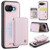 Google Pixel 9a JEEHOOD J05 Business Magnetic Style RFID Leather Phone Case - Pink