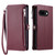 Google Pixel 9a Leather Stitching Multi-card Slot Zipper Phone Case - Wine Red