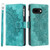 Google Pixel 9a Multi-Card Totem Zipper Leather Phone Case - Green