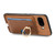 Google Pixel 9a Retro Cross Leather Ring Side Insert Card Bag MagSafe Phone Case - Brown