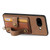 Google Pixel 9a Retro Cross Wristband Wallet Leather Back Phone Case - Brown