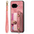 Google Pixel 9a Retro Cross Wristband Wallet Leather Back Phone Case - Pink