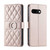 Google Pixel 9a Ring Buckle Rhombic Leather Phone Case - Rose Gold