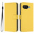 Google Pixel 9a Skin Feel Solid Color Leather Phone Case with Lanyard - Lemon Yellow