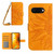 Google Pixel 9a Skin Feel Sun Flower Embossed Flip Leather Phone Case with Lanyard - Yellow