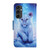 Samsung Galaxy S24 FE 3D Colored Drawing Flip Leather Phone Case - Leopard