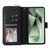 Samsung Galaxy S24 FE 9-Card Slots Zipper Wallet Bag Leather Phone Case - Black