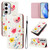 Samsung Galaxy S24 FE Art Colored Drawing Pattern Leather Phone Case - Flowers and plants