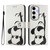 Samsung Galaxy S24 FE Art Colored Drawing Pattern Leather Phone Case - Panda