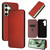 Samsung Galaxy S24 FE Carbon Fiber Texture Flip Leather Phone Case - Brown