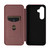 Samsung Galaxy S24 FE Carbon Fiber Texture Flip Leather Phone Case - Brown