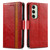 Samsung Galaxy S24 FE CaseNeo Splicing Dual Magnetic Buckle Leather Phone Case - Red