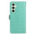 Samsung Galaxy S24 FE Cat and Bee Embossed Flip Leather Phone Case - Green