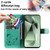 Samsung Galaxy S24 FE Cat and Bee Embossed Flip Leather Phone Case - Green