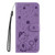 Samsung Galaxy S24 FE Cat and Bee Embossed Flip Leather Phone Case - Purple