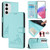 Samsung Galaxy S24 FE Cat Rat Embossed RFID Leather Phone Case with Lanyard - Mint Green