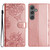 Samsung Galaxy S24 FE Cherry Blossom Butterfly Skin Feel Embossed PU Phone Case - Rose Gold