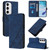 Samsung Galaxy S24 FE Crossbody 3D Embossed Flip Leather Phone Case - Blue