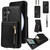 Samsung Galaxy S24 FE Crossbody Lanyard Zipper Wallet Leather Phone Case - Black