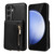 Samsung Galaxy S24 FE Crossbody Lanyard Zipper Wallet Leather Phone Case - Black