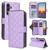 Samsung Galaxy S24 FE Crossbody Rhombic Zipper Tower Buckle Leather Phone Case with Lanyard - Purple
