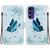 Samsung Galaxy S24 FE Crystal Texture Colored Drawing Leather Phone Case - Blue Pansies