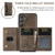 Samsung Galaxy S24 FE DG.MING M2 Series 3-Fold Multi Card Bag + Magnetic Phone Case - Coffee