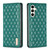Samsung Galaxy S24 FE Diamond Lattice Magnetic Leather Flip Phone Case - Green