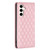 Samsung Galaxy S24 FE Diamond Lattice Magnetic Leather Flip Phone Case - Pink