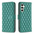 Samsung Galaxy S24 FE Diamond Lattice Wallet Flip Leather Phone Case - Green