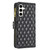 Samsung Galaxy S24 FE Diamond Lattice Zipper Wallet Leather Flip Phone Case - Black