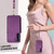 Samsung Galaxy S24 FE Double Flap Zipper RFID Leather Phone Case with Short Lanyard - Dark Purple