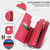 Samsung Galaxy S24 FE Double Flap Zipper RFID Leather Phone Case with Short Lanyard - Red