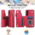 Samsung Galaxy S24 FE Double Flap Zipper RFID Leather Phone Case with Short Lanyard - Red