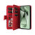 Samsung Galaxy S24 FE Dual-color 9 Card Slots Zipper Wallet Leather Phone Case - Red