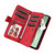Samsung Galaxy S24 FE Dual-color 9 Card Slots Zipper Wallet Leather Phone Case - Red