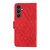 Samsung Galaxy S24 FE Dual-color Rhombic Lattice Leather Phone Case - Red