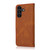 Samsung Galaxy S24 FE Dual-color Stitching Leather Phone Case - Brown Red