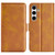 Samsung Galaxy S24 FE Dual-side Magnetic Buckle Horizontal Flip Leather Phone Case - Yellow