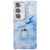 Samsung Galaxy S24 FE Electroplated Marble Texture Ring Holder Phone Case - Blue S11