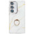 Samsung Galaxy S24 FE Electroplated Marble Texture Ring Holder Phone Case - Gold White S1