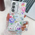 Samsung Galaxy S24 FE Electroplating Flowers Plants Texture Wristband TPU Phone Case - Peony FL14