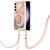 Samsung Galaxy S24 FE Electroplating Marble Dual-side IMD Phone Case with Lanyard - Rose Gold 015