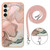 Samsung Galaxy S24 FE Electroplating Marble Dual-side IMD Phone Case with Lanyard - Rose Gold 015