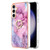 Samsung Galaxy S24 FE Electroplating Marble Dual-side IMD Phone Case with Ring - Pink 013